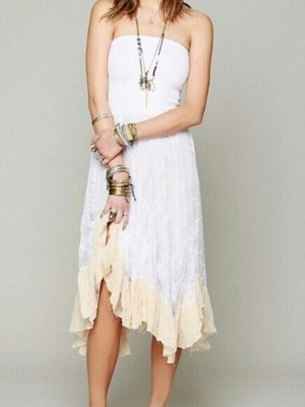 Free People Lace Convertible Slip White Extra Small